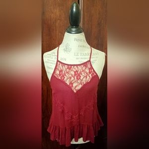Hollister Burgundy Halter Top